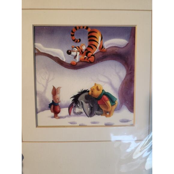 Lot 4 Winnie the Pooh Seasons Matted Art Prints 11x8 Disney Tigger Piglet Eeyore - Picture 6 of 8